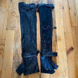 Lip Service Black Elbow Length Fingerless PVC Gloves- BAD CONDITION